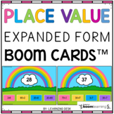 Place Value Boom Cards Kindergarten First Grade (Expanded Form)