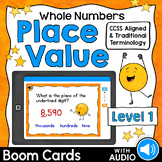 Place Value Boom Cards Level 1 (Self-Grading with Audio Options)