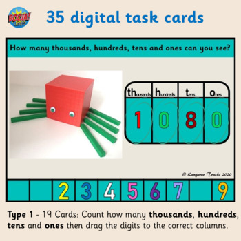 Place Value Boom Cards Numbers 1000 3000 Digital Task Cards 3rd Grade Base 10