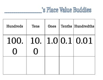 Preview of Place Value Buddies