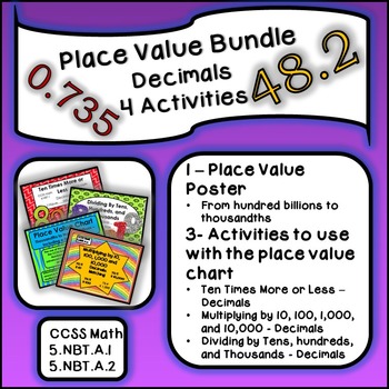 Preview of Place Value Bundle - Decimals - 4 Activities