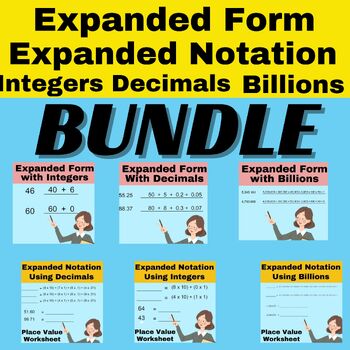 Preview of Place Value Bundle :Expanded Notation and Form ,Integers ,Decimals ,Billions