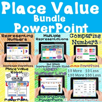 Preview of Place Value Bundle Interactive PowerPoint 2nd Grade