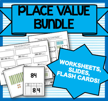 Preview of Place Value Bundle! (Powerpoint, Flashcards, 3 worksheets)