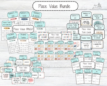 Preview of Place Value Bundle for Math Centers (from Hundredths to Millions)