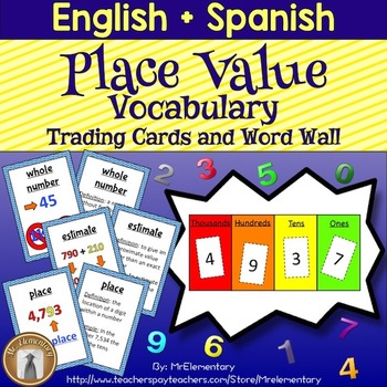 Preview of Place Value Vocabulary Trading Card Activities and Posters