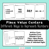 Place Value Center Cards - Representing Numbers in Different Ways