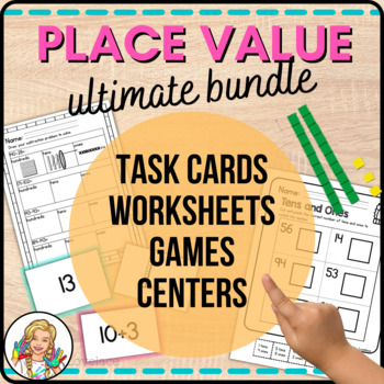 Preview of First Second Grade Place Value Centers and Games Bundle