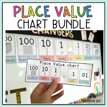 Preview of Place Value Chart BUNDLE - Pastel theme