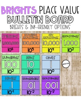 Preview of Place Value Chart Bulletin Board - Brights