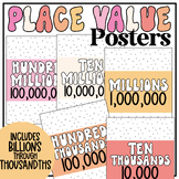 Place Value Chart Display - Bright & Retro Math Classroom Decor