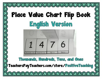 Preview of Place Value Chart Flip Book - English (Thousands, Hundreds, Tens, and Ones)