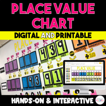 Preview of Interactive Place Value Chart - Digital & Printable
