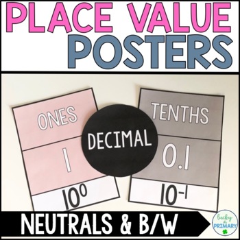 Preview of Place Value Chart Poster | Bulletin Board | Student Printables - Calm Colors