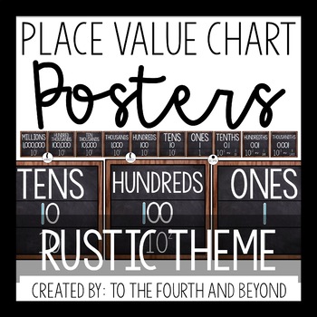 Preview of Place Value Chart Posters - Rustic Theme