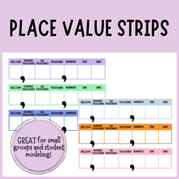 Preview of Place Value Chart Strip - Small Group Centers