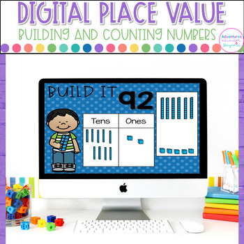 Preview of Place Value Chart Tens and Ones Google Slides™   Kindergarten Math Activity