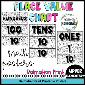 Preview of Place Value Chart Upper Elementary Dalmatian Print