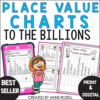 Preview of Place Value Chart to the Billions | Math Notebook Charts