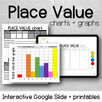 Preview of Place Value Charts and Graphs - Digital Included