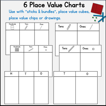 place value charts work mats hundreds tens ones