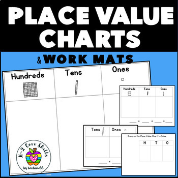 place value charts work mats hundreds tens ones tens and ones 12 mats