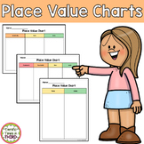 Place Value Charts Tens, Ones, Hundreds, and More - Print 