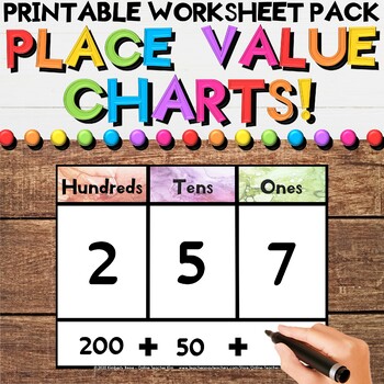 Preview of Place Value Centers Math Charts and Practice Mats With and Without Expanded Form
