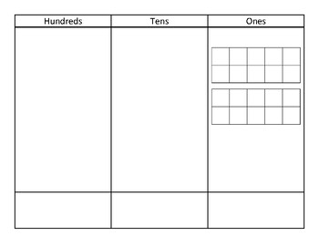 Preview of Place Value Charts with 10s Frames