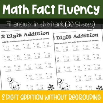 Place Value Christmas Math Worksheets, Two Digit Addition Without ...