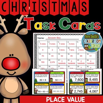 Preview of Christmas Task Cards Place Value
