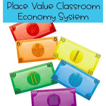 Preview of Place Value Classroom Economy System | Color & BW