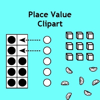 Preview of Place Value Clip Art - Base 10 Blocks, Number Lines, Dice, Dominoes & More