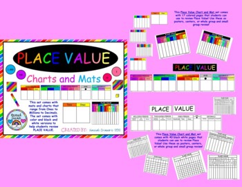 Preview of Place Value Clip Art and Place Value Charts and Mats Bundle