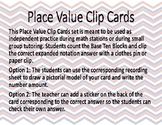 Place Value Clip Cards with Pictorial Model and Expanded Notation