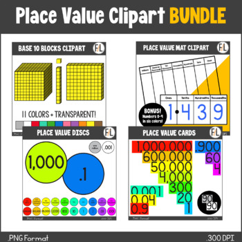 Preview of Place Value Clipart - Digital Manipulatives BUNDLE