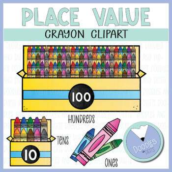 Preview of Place Value Clipart - Hundreds Tens Ones Crayon Clipart 