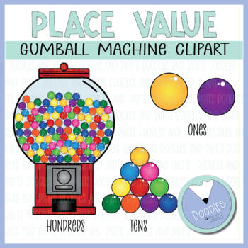 Preview of Place Value Clipart - Hundreds Tens Ones Gumball Clipart