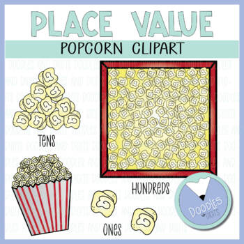Preview of Place Value Clipart - Hundreds Tens Ones Popcorn Clipart