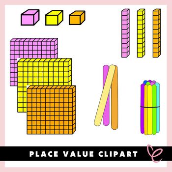 Preview of Place Value Clipart | Moveable | Distance Learning