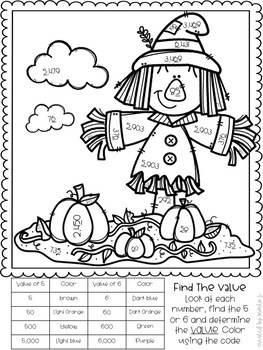 Place Value Color-By-Number Fall Themed by CreatedbyMarloJ ...