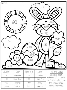 Place Value Color-By-Number l Easter Themed by CreatedbyMarloJ | TPT