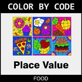 Place Value - Color by Code / Coloring Pages - Food