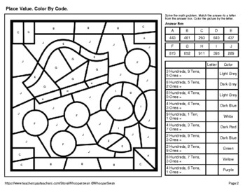 place value color by code coloring pages pirates by