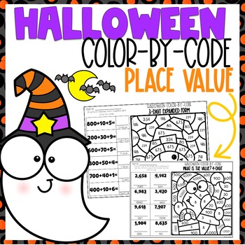 Place Value Color by Number l Halloween Themed by CreatedbyMarloJ