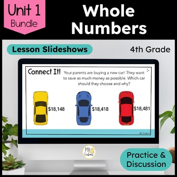Preview of Place Value, Compare, and Add/Subtract - iReady Math 4th Grade Unit 1 Slideshows