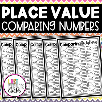 Preview of Place Value: Comparing Three-Digit Numbers Using Symbols Worksheet Pack