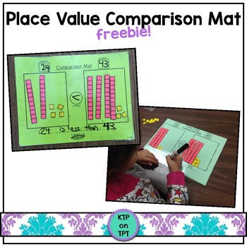 Preview of Place Value Comparison Mat FREEBIE!
