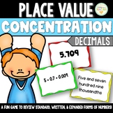 Place Value Concentration - Decimals to Thousandths