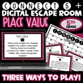 5th Grade Math Review | PLACE VALUE | Game, Digital Escape